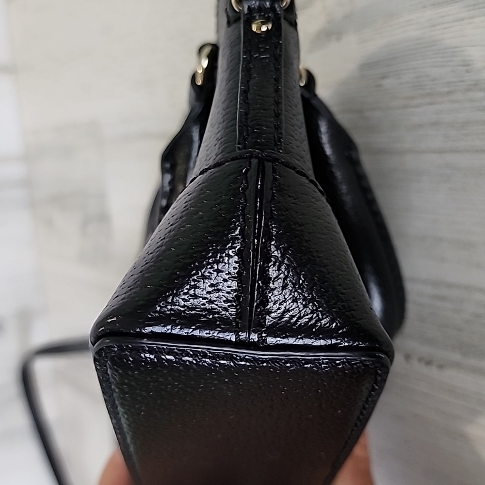 Kate Spade black mini Rachelle satchel purse handbag crossbody 100% cow leather - Picture 6 of 12
